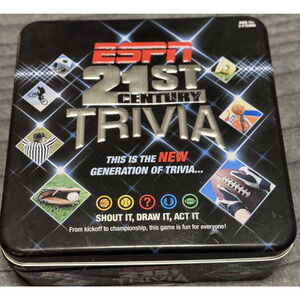 ESPN 21st Century Sports Trivia Game - USAopoly New in Tin - NFL, NBA, MLB, NHL